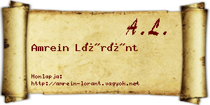 Amrein Lóránt névjegykártya