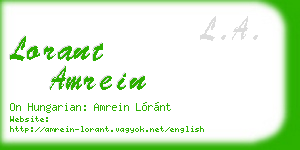 lorant amrein business card